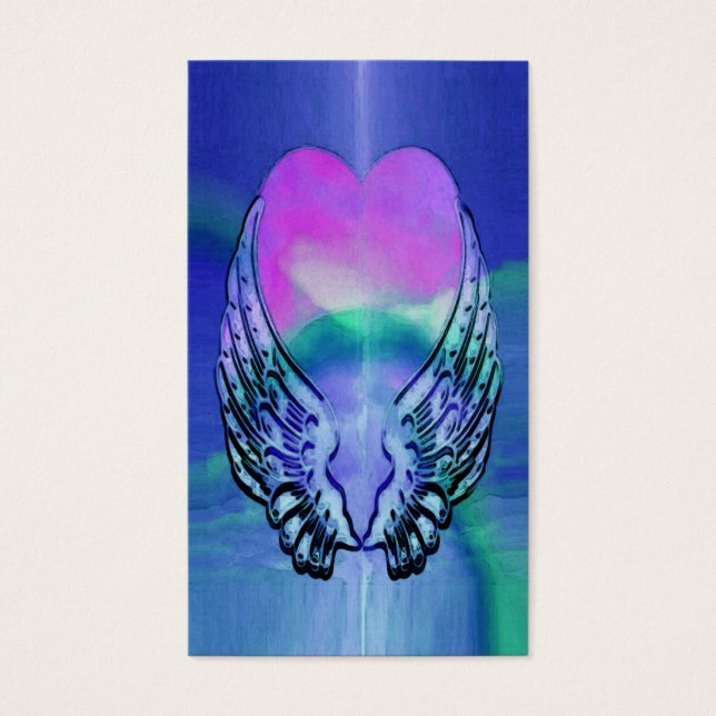 Gedenkkarte | Herz und Engel Wings (Vorderseite)