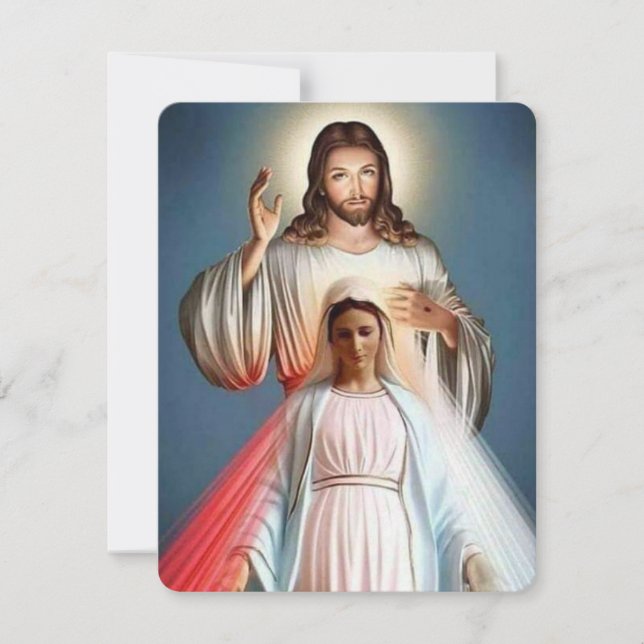Gedenkkarte Jesus und Mary zur katholischen Beerdi (Vorderseite)