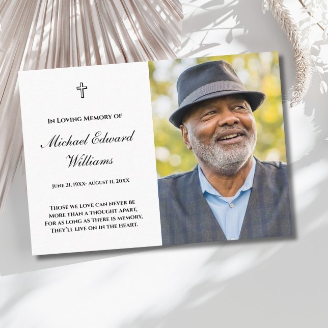 Gedenkkarte mit Foto Beerdigung Visitenkarte (Photo Memorial Prayer Card)