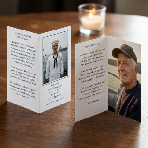 Gedenkkarte mit Foto, Gedicht und Gebet für Marine
