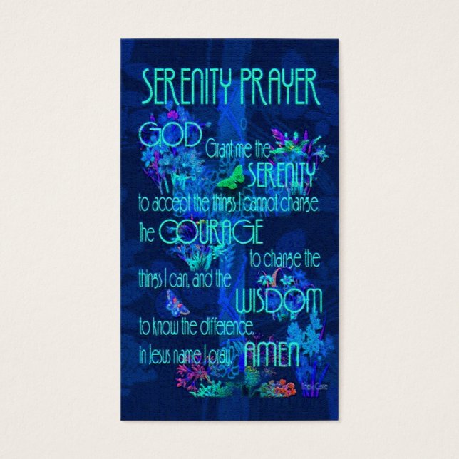 Gedenkkarte | Serenity Gebet Blue (Vorderseite)