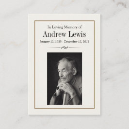 Gedenkkarte Visitenkarte