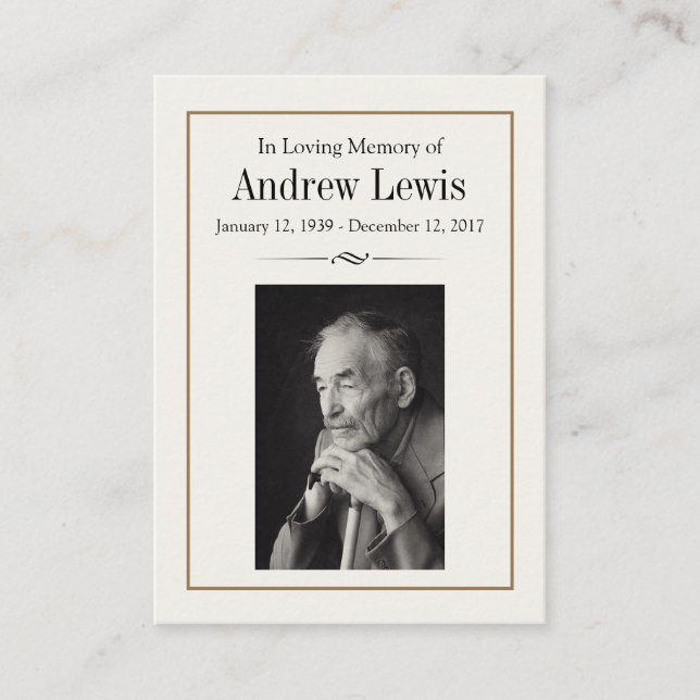 Gedenkkarte Visitenkarte (Vorderseite)