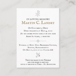 Gedenkkarte Visitenkarte