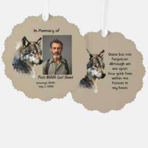 Gedenkkarte Wasserfarbe Wolf Tiere Ornament Karte