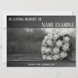 Gedenkkarten Ein Strauß weißer Rosen monochrom
