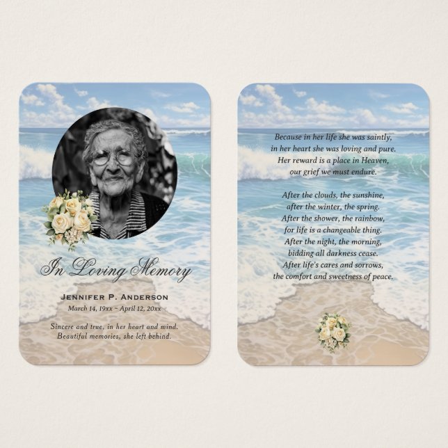 Gedenkkarten für das Foto Beach Floral (Vorne & Hinten)