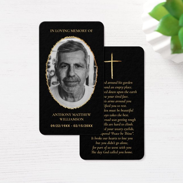 Gedenkkarten für Schwarz/Gold-Foto (Schreibtisch)