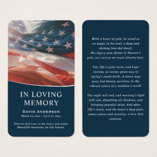 Gedenkkarten mit amerikanischer Flagge und Gebet