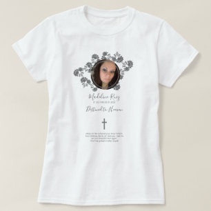 Gedenkkreuz Foto Florales Motiv T-Shirt