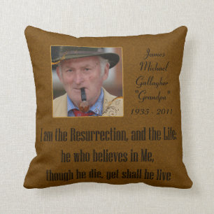 Gedenkpillow ich bin die Auferstehung Kissen