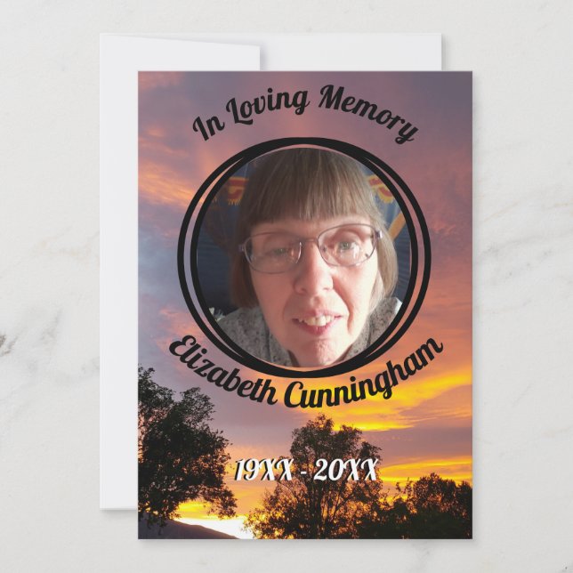 Gedenkprogramm für das Gold- und Rosa-Sonnenunterg Einladung (Vorderseite)