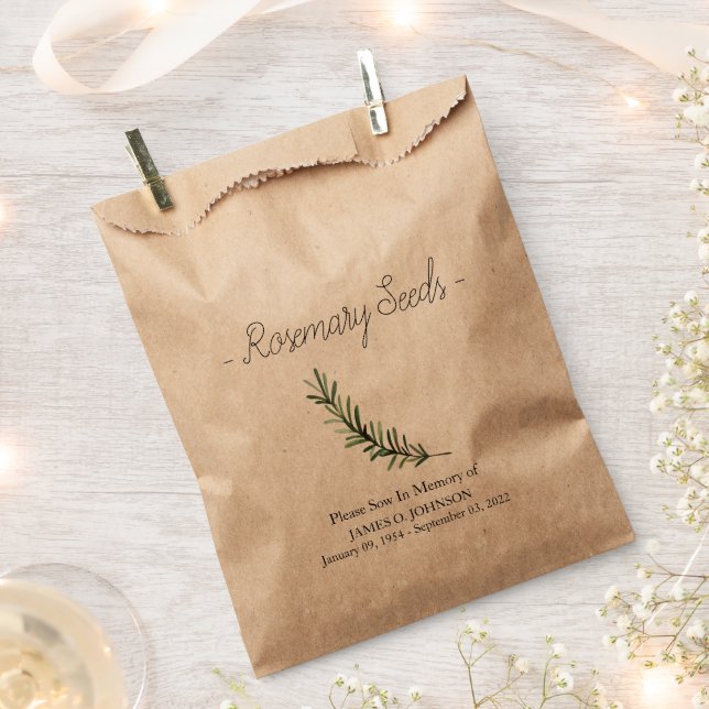 Gedenkrosemary Seed Beerdigung Geschenktütchen (Ausgeschnitten)