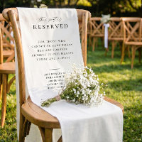 Gedenkschild für reservierten Hochzeitssitz