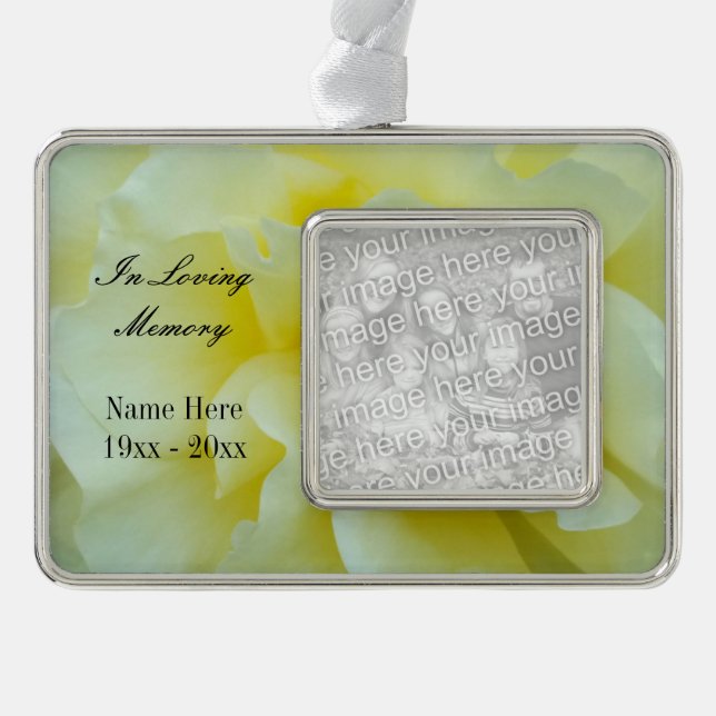 Gedenkschmuck für kundenspezifische Fotos | In lie Rahmen-Ornament Silber (Vorderseite)