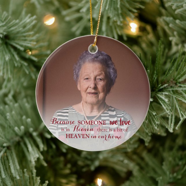 Gedenkschmuck mit Weihnachten im Foto Keramik Ornament (Baum)