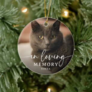 Gedenkskript Foto Katze Andenken Keramik Ornament