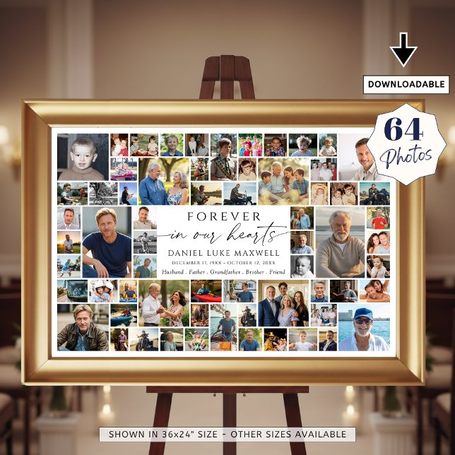 Gedenkstätte 64 Foto-Collage Für immer in unseren  Poster (Von Creator hochgeladen)