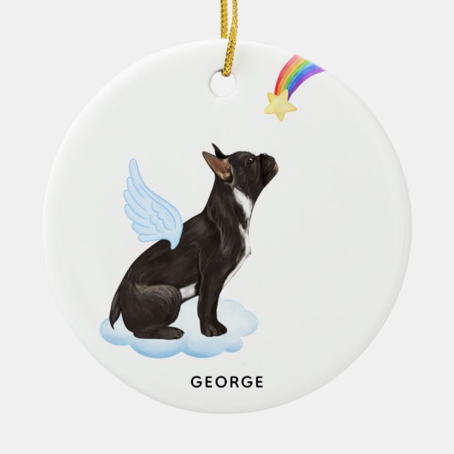 Gedenkstätte des Personalisierten Hundes Keramik Ornament (Vorne)
