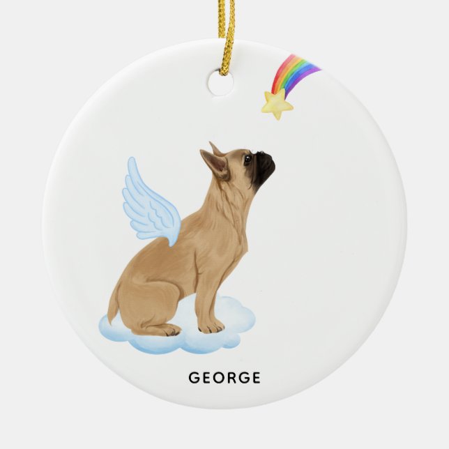 Gedenkstätte des Personalisierten Hundes Keramik Ornament (Vorne)