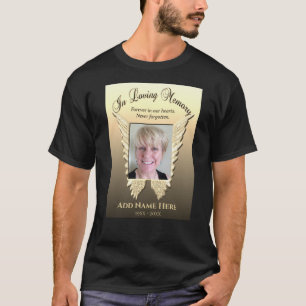 Gedenkstätte  Foto Angel Wings in Gold hinzufügen T-Shirt