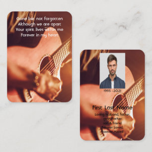 Gedenkstätte Foto Gebet Musiker Piano Gitarre Busi Visitenkarte