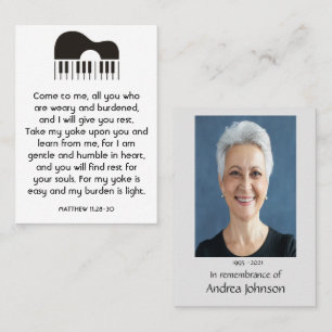 Gedenkstätte Foto Gebet Musiker Piano Gitarre Musi Visitenkarte