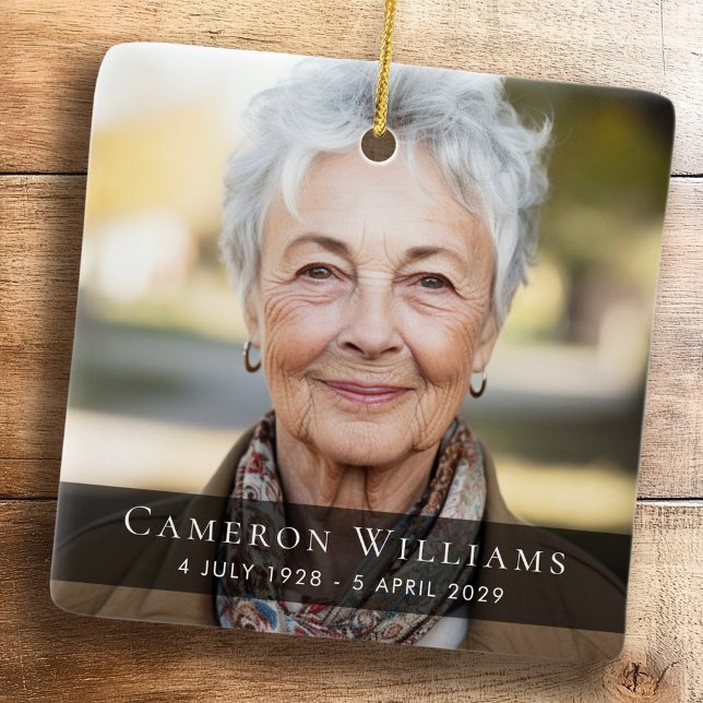 Gedenkstätte für Beerdigung von Foto-Beileid Keramikornament (Custom photo sympathy bereavement funeral memorial ceramic ornament)