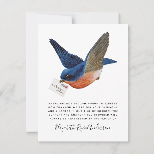 Gedenkstätte für Bluebird-Beileid Dankeskarte (Vorderseite)