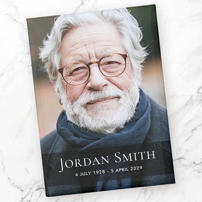 Gedenkstätte für das Foto und den Namen der Beerdi Magnet (Full photo and name funeral bereavement memorial magnet)