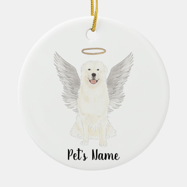 Gedenkstätte für das Great Pyrenäen-Beileid Keramik Ornament (Vorne)
