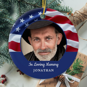 Gedenkstätte für das Patriotische Foto der amerika Keramik Ornament