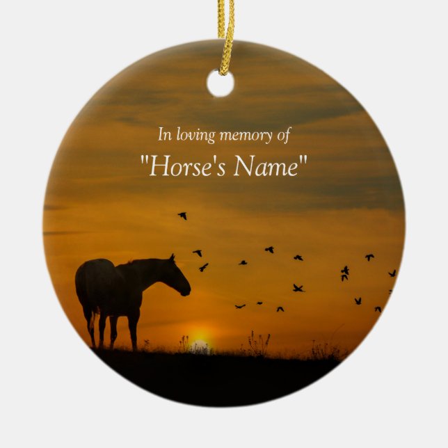 Gedenkstätte für das schöne Pferd-Beileid Keramik Ornament (Vorne)