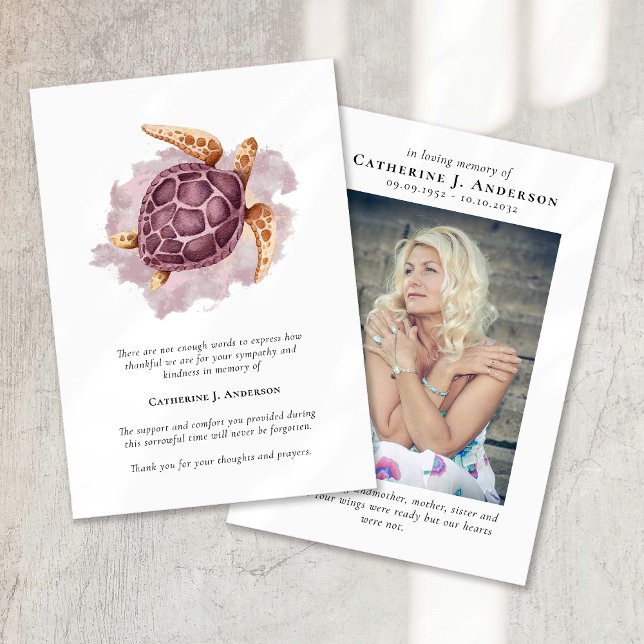 Gedenkstätte für das Turtle Foto Beileid Dankeskarte (Von Creator hochgeladen)