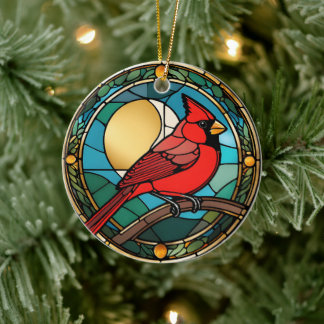 Gedenkstätte für den Rotbarsch-Kardinal-Kardinal Keramik Ornament