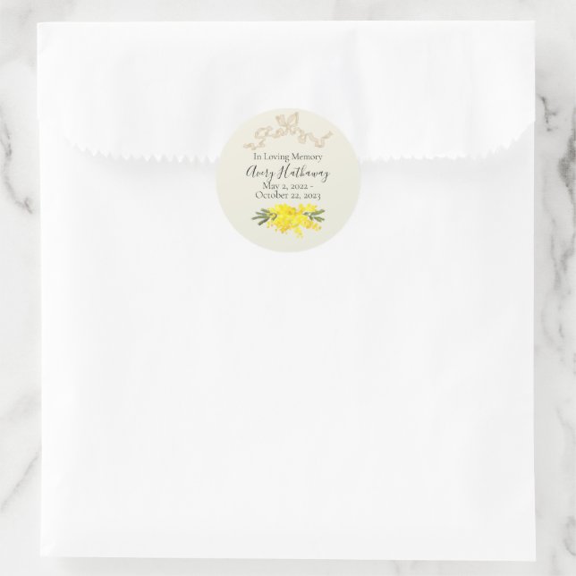 Gedenkstätte für die gelbe Blume Runder Aufkleber (Tasche)