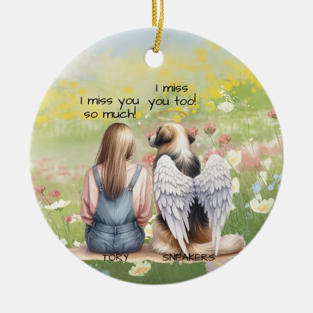 Gedenkstätte für Frauen und Hunde Keramik Ornament (Vorne)
