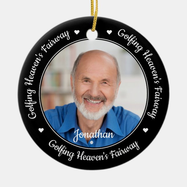 Gedenkstätte für Golfspieler Paradies Golfer Foto Keramik Ornament (Vorne)