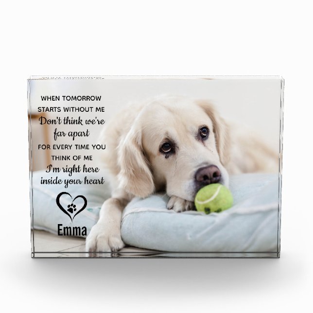 Gedenkstätte für Haustiere Achtung Hund Fotoblock (Vorderseite)