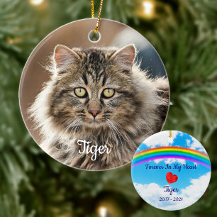 Gedenkstätte für Haustiere in unserem Herz Cat Fot Keramik Ornament