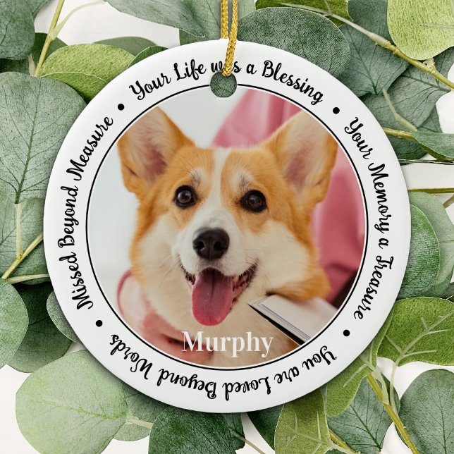 Gedenkstätte für Haustiere personalisieren 2-Foto- Keramik Ornament (Von Creator hochgeladen)