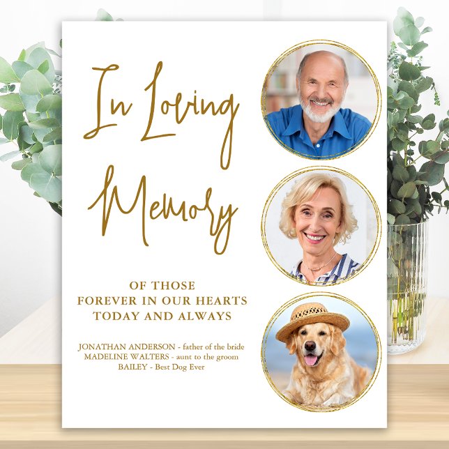 Gedenkstätte für Hochzeiten Elegantes Gold Lounge  Poster (Von Creator hochgeladen)