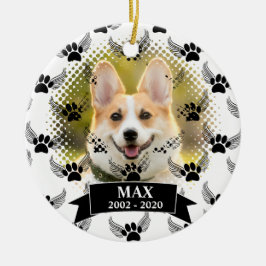 Gedenkstätte für Hunde in Schwarz und Weiß Keramik Ornament
