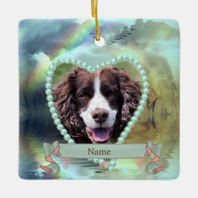 Gedenkstätte für Hunde - personalisiert Keramikornament (Vorderseite)