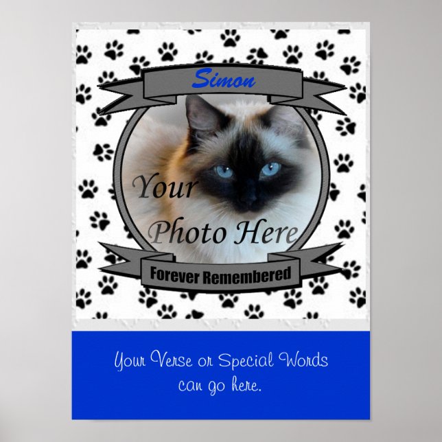 Gedenkstätte für Katzen - Verlust für männliche Ha Poster (Vorne)