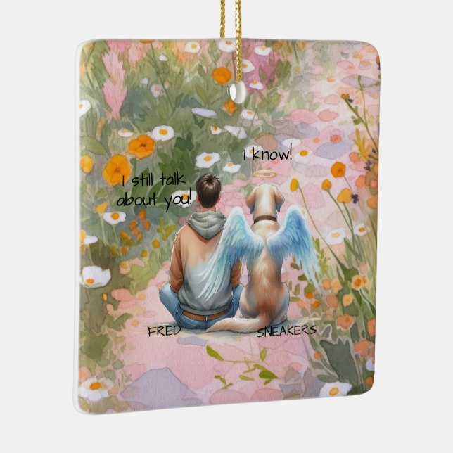 Gedenkstätte für männliche Hunde Keramikornament (Rechts)