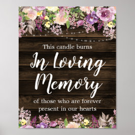 Gedenkstätte für rustikale Lila Blumenzitzer Poster