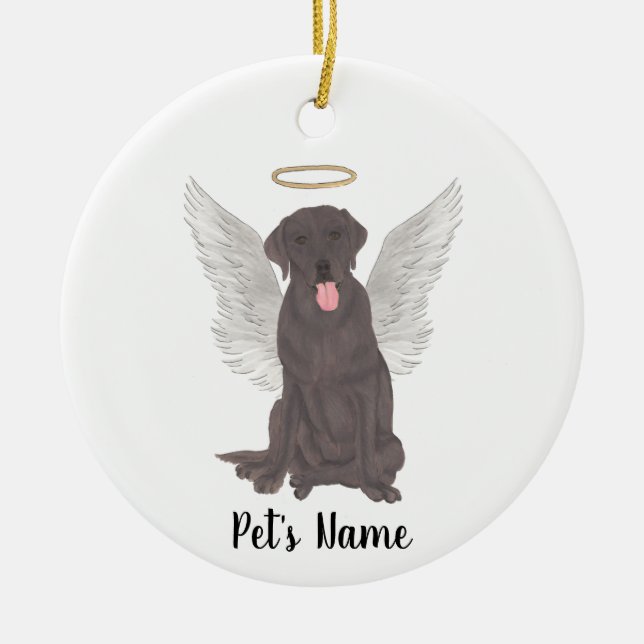 Gedenkstätte für Schokolade-Labrador-Beileid Keramik Ornament (Vorne)