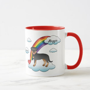 Gedenkstätte für Schwarz und Tan Rottweiler-Hunde Tasse