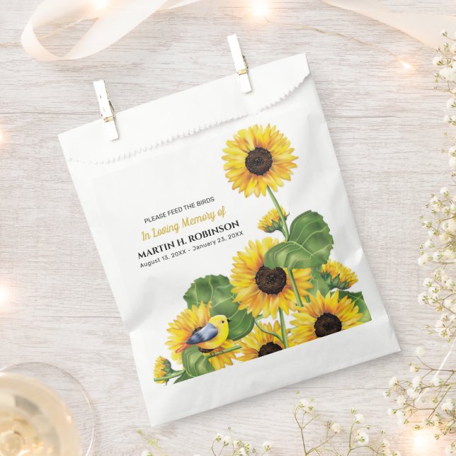 Gedenkstätte für Sonnenblumengewächse Geschenktütchen (Ausgeschnitten)